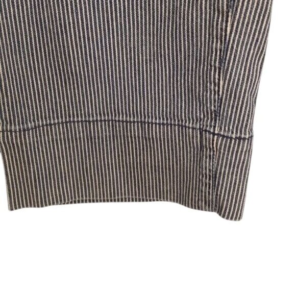 Chicos Size 1 Medium Capri Jeans Denim Blue White Striped Lightweight Stylish - Picture 5 of 14